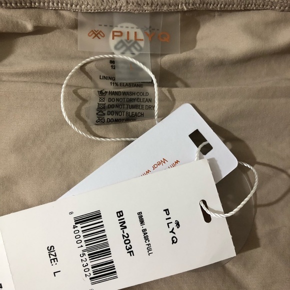 NWT Pilyq Bikini Bottom Swim Tan Beige L - Picture 6 of 9